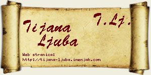 Tijana Ljuba vizit kartica